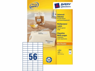 ETIKET AVERY ZWECK 3668 52.5X21.2MM 5600ST artikel afbeelding