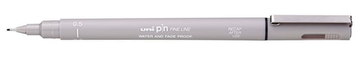 Fineliner Uni-ball Pin 0,5mm lichtgrijs