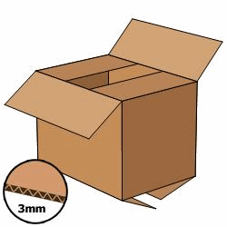 Kartonnen doos 305x220x225 mm, bruin, enkelgolf 3 mm, Fefco 0201, A4 artikel afbeelding
