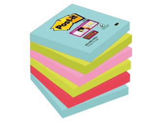 MEMOBLOK 3M POST-IT 654 SUPER STICKY 76X76MM MIAMI artikel afbeelding