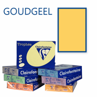 Clairefontaine Trophee kopieerpapier A3 420x297 120 g/m². Kleur: Goudgeel. Artikelcode: 1386 (Doos à 5 Pak à 250 Vel)