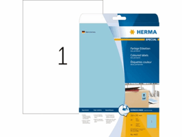Etiket HERMA 4423 210x297mm A4 verwijderbaar blauw 20 stuks