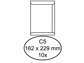 ENVELOP HERMES AKTE C5 162X229 100GR 10ST WIT artikel afbeelding