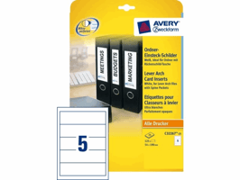 Rug-insteekkaart Avery Zweckform breed 54x190mm wit 25 vel