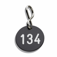 Kunststof sleutelhanger met S-haak, Ø 30 mm