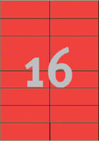 Etiket Avery Zweckform 3452 105x37mm rood 1600stuks