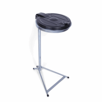 Afvalzakstandaard, met frame voor inhoud 120 l (Dekselkleur: zwart; Dekselmateriaal: kunststof; Framekleur: verzinkt; Oppervlak: verzinkt)