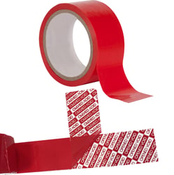 Security tape 50mm x 50 meter rood artikel afbeelding