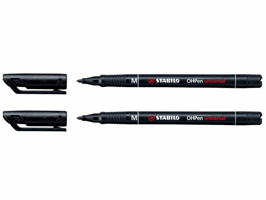 Viltstift STABILO OHpen 843/46 permanent rond medium zwart
