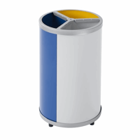 Afvalbak voor kringloopmateriaal, rond inhoud 3x30 l (Kleur afvalbak: geel, blauw, grijs)