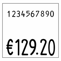 Prijstang etiketformaat b x h = 29x28 mm voor het drukken van twee regels