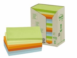 Memoblok Post-it 655-RPT 76x127mm recycled rainbow pastel