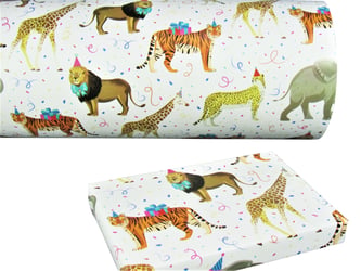 Cadeaupapier 50 cm x 100 mtr Gekleurd Dierenpapier artikel afbeelding