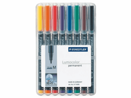 Viltstift Staedtler Lumocolor 317 permanent M set à 8 stuks