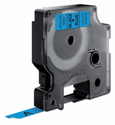 LABELTAPE DYMO 40916 9MMX7M D1 BLAUW/ZWART artikel afbeelding