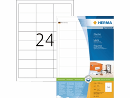 Etiket HERMA 4632 64.6x33,8mm premium wit 4800 stuks