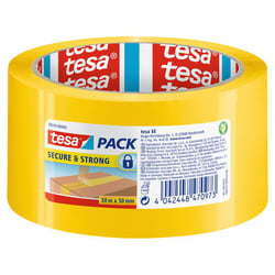 Veiligheidszegelband tesapack® secure & strong VE = 36 rollen, geel, bandbreedte 50 mm