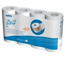 Kimberly Clark Scott toiletpapier tissue, 2-laags, kleur wit. Verpakt per 8x350vel