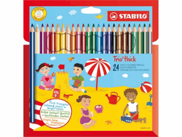 Kleurpotloden STABILO 203 Trio dik assorti blister à 24 stuks