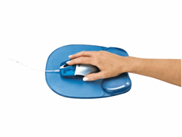 Muismat met polssteun Fellowes Crystals gel transparant blauw