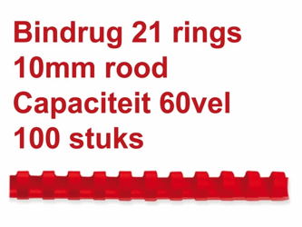BINDRUG GBC 10MM 21RINGS A4 ROOD artikel afbeelding