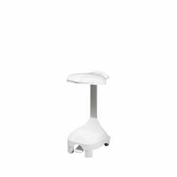 Kunststof afvalzakstandaard met pedaal voor inhoud 120 l, l x b x h = 500x640x990 mm, op 2 bokwielen, 2 voetstaanders wit