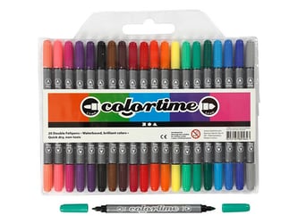 Colortime Stiften met Dubbele Punt, Lijndikte 2,3 + 3,6mm, Assorti (pak 20 stuks)