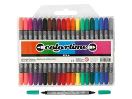 Colortime Stiften met Dubbele Punt, Lijndikte 2,3 + 3,6mm, Assorti (pak 20 stuks)