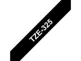Brother TZe325 Labeltape, 9 mm x 8 m, Wit op Zwart