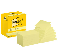 Notitieblok Z-note 127x76mm geel/pak 12