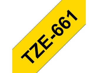 Brother TZe661 Labeltape, 36 mm x 8 m, Zwart op Geel artikel afbeelding