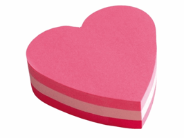 Memoblok Post-it Vormen 2007 70x70mm kubus hart roze