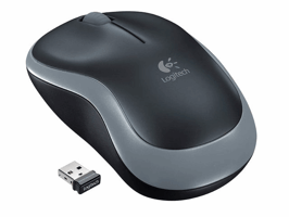 Logitech M185 draadloze muis, optische tracking, USB nano-ontvanger, zwart/grijs (Mac, pc)