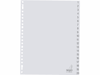 TABBLAD KANGARO G420CM A4 23R PP 20DLG 1-20 GRIJS artikel afbeelding