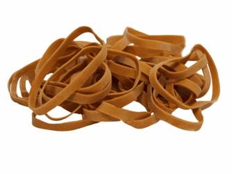 Elastiek 120x8mm bruin/pk 1kg artikel afbeelding