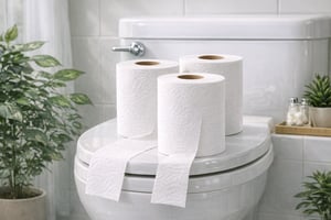Traditioneel 2-laags toiletpapier, 400 vels recycled tissue, voorzien van ECO en FSC keurmerk.