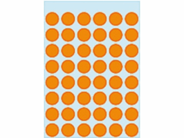 Etiket HERMA 1864 rond 12mm fluor oranje 240 stuks