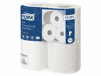 Tork Premium T4 Toiletpapier, 2-laags, Wit (pak 4 rollen) artikel afbeelding