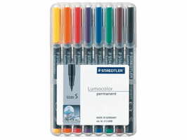 Viltstift Staedtler Lumocolor 313 permanent S set à 8 stuks assorti