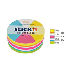 Notitieblok Stick'n cirkel 65mm neon