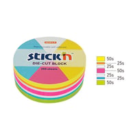 Notitieblok Stick'n cirkel 65mm neon