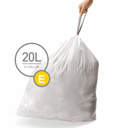Simpelhuman afvalzakken met trekband, 20L, 51x47cm artikel afbeelding