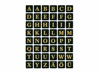 ETIKET HERMA 4130 LETTER 13X13MM AZ ZWART GOUD artikel afbeelding