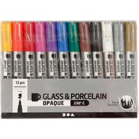 Glas- & Porseleinstiften Creativ Company 1-2mm set à 12 kleuren