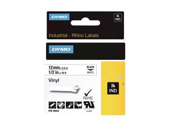 Dymo Rhino tape 12 mm, wit, vinyl artikel afbeelding