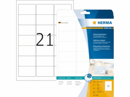 Etiket HERMA 8838 63.5x38.1mm mat wit 525stuks