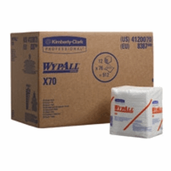 Kimberly Clark Wypall X70 poetsdoek, 1-laags, kleur wit. Verpakt per 12x76doek artikel afbeelding