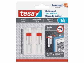 tesa® Powerstrips® kleefspijker voor behang en pleisterwerk, 1 kg, wit (pak 2 stuks) artikel afbeelding