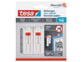tesa® Powerstrips® kleefspijker voor behang en pleisterwerk, 1 kg, wit (pak 2 stuks)
