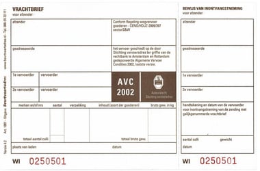 Vrachtbrief Budget BVA 1001 19x12cm 3voud 100stuks blanco artikel afbeelding